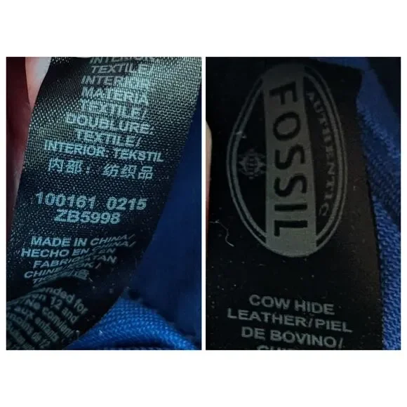 Fossil Royal Blue Leather Crossbody Bag - Picture 5 of 15